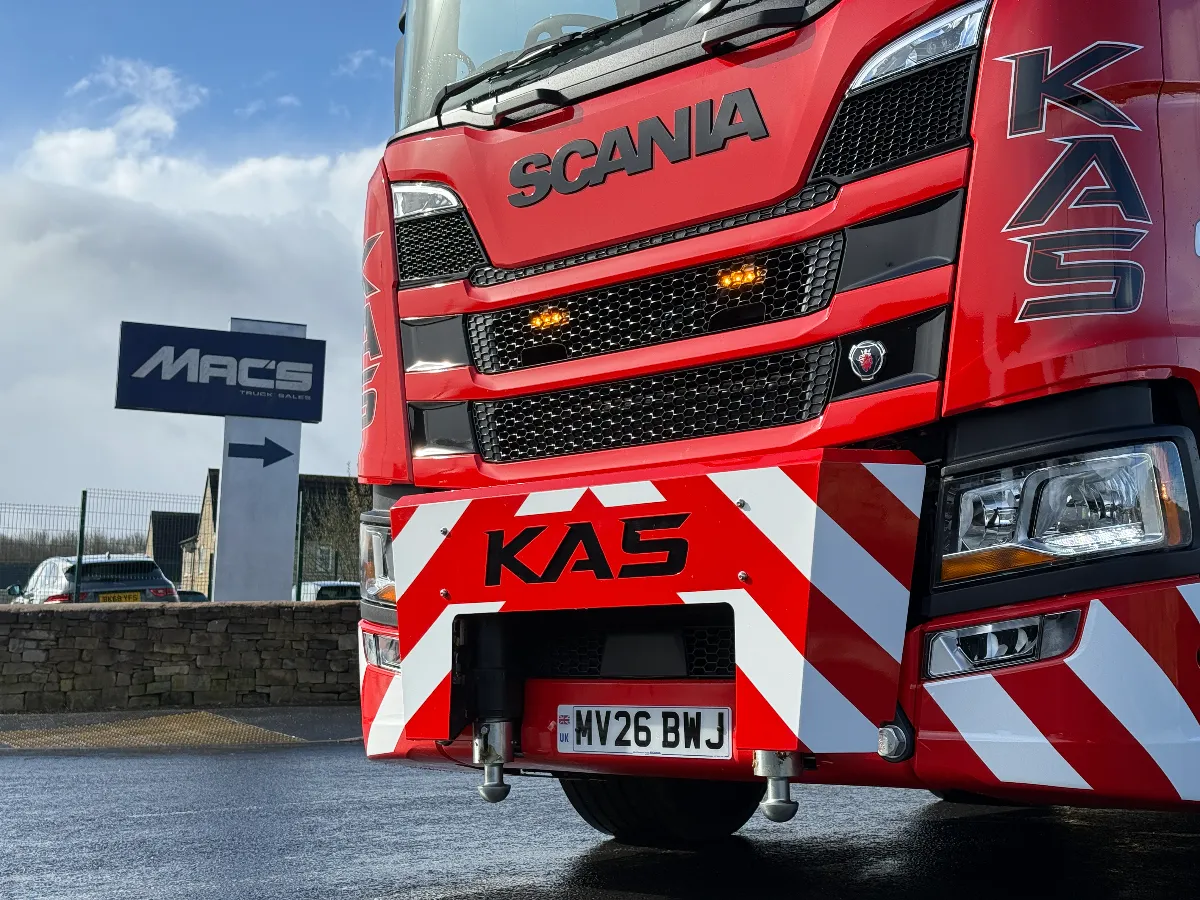 Crane truck built for KAS Crane hire outside macs truck sales
